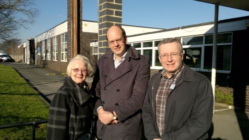 Mark Reckless MP (middle) with Cllrs Sylvia Griffin and Trevor Clarke visit the Balfour Centre